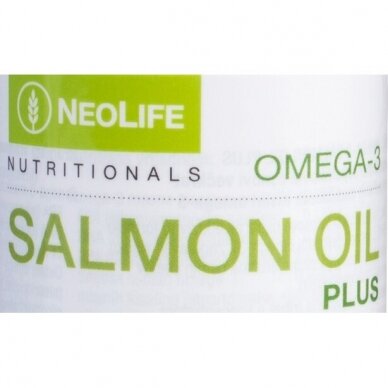 „Omega-3 Salmon Oil Plus“, žuvies taukų maisto papildas Neolife 3