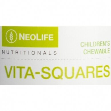 „Vita-Squares“, polivitaminai vaikams, kramtomosios tabletės Neolife